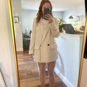 ZARA Oversized Cream Blazer Size Small